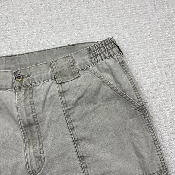 VTG Hook Tackle Shorts Size 38 Grey/off-White High Rise Cargo Fishing Outdoors - Picture 2 of 13